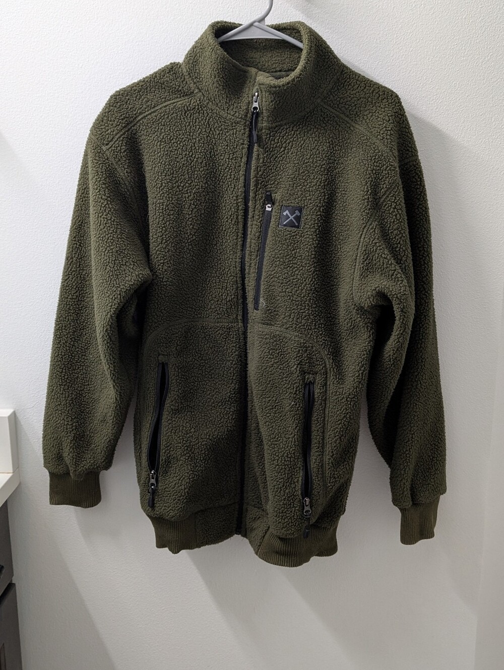All American Roughneck Olive Green Sherpa Zip-Up Jacket